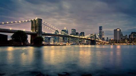 Download Manhattan New York Man Made Brooklyn Bridge HD Wallpaper