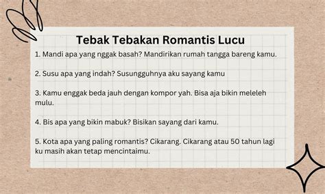 90 Contoh Tebak Tebakan Romantis Lucu Buat Pasangan. Bikin Baper!