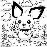 Smiling Pichu Coloring Page  For Kids – Smart Creative And Fun sketch template