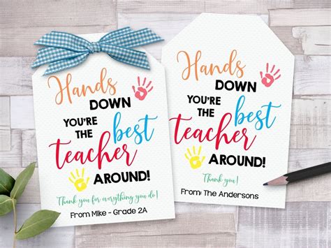 Hands Down You Re The Best Teacher Around Printable - Printable Word ...