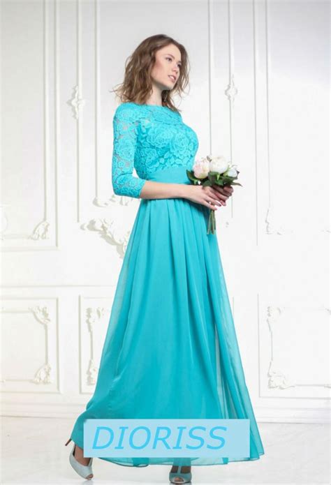 Turquoise Blue Bridesmaid Maxi Dress Turquoise Chiffon Wedding Dress ...