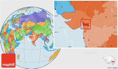 Political Location Map of Bharuch