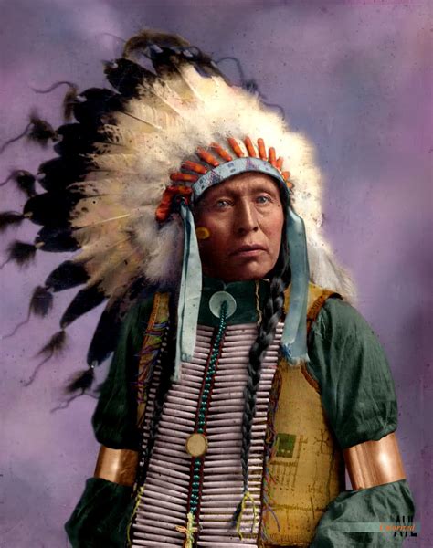 Colors for a Bygone Era: Colorized_American Native Indian Chief Flying Hawk, Čhetáŋ Kiŋyáŋ of ...