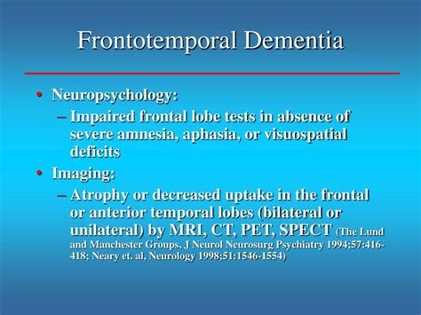 PPT - Frontotemporal Dementia PowerPoint Presentation, free download ...