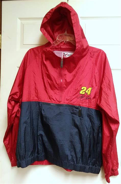 Chase Authentics NASCAR Jeff Gordon 24 Red Blue Nylon Pullover Jacket ...