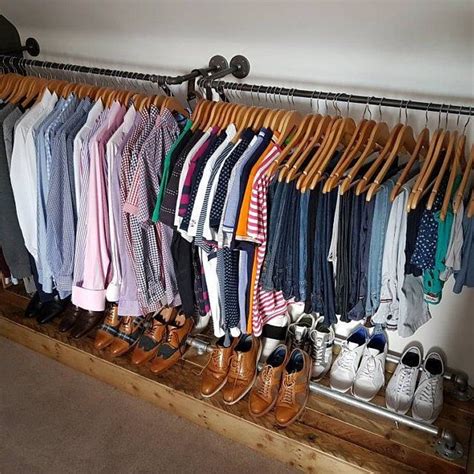 Smart Wall Mounted Clothes Rack With Shelf Cafe Rod