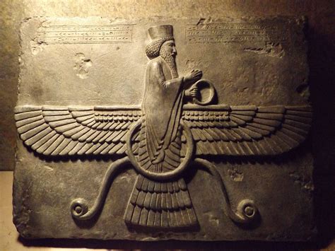 Ahuru Mazda -Persian Achaemenid wall art relief. Zoroastrian god of truth/justice