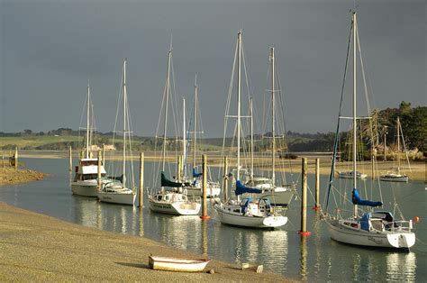 Sailboats on moorings Photograph by Daniel Poloha - Fine Art America