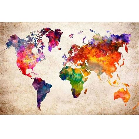 Diamond Painting DIY Kit,Full Drill, 60x40cm- Colorful World Map | Shop ...