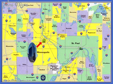 Minneapolis St. Paul Map - ToursMaps.com