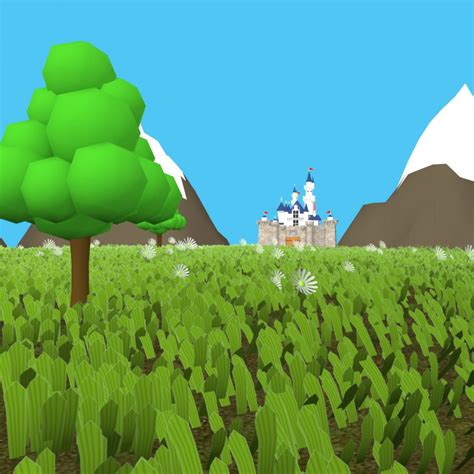 Meadow cartoon scene 3D - TurboSquid 1852017