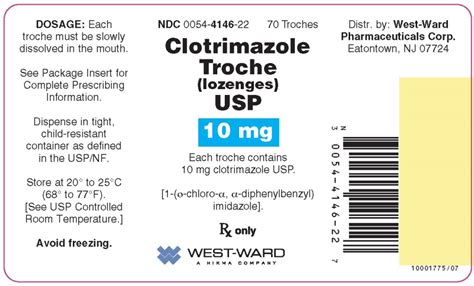 NDC 0054-8146 Clotrimazole Lozenge Oral; Topical