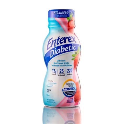 Enterex® Diabetic Strawberry, 8oz (237mL) bottles - Enterex® Diabetic