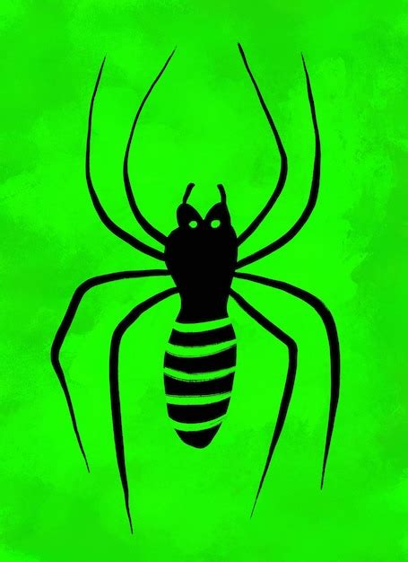 Premium Photo | Cute spider spooky halloween illustration green ...