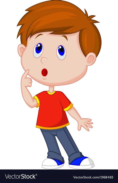 Vector illustration of Cute boy cartoon thinking. Download a Free Preview or High Quality Adobe ...