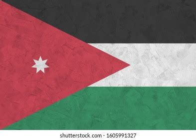 Jordan Flag Depicted Bright Paint Colors Stock Photo 1605991327 ...