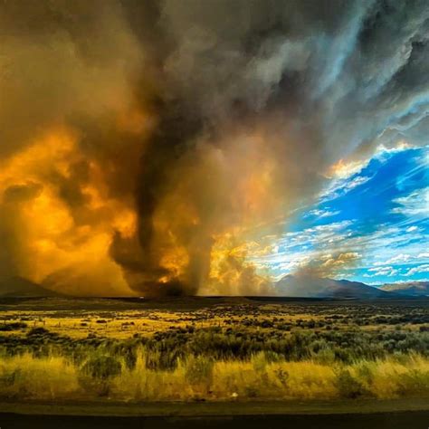 Fire Tornado in California (Southeastern Lassen County) : r/tornado