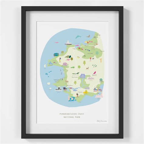 Map Of Pembrokeshire Coast National Park Art Print By Holly Francesca