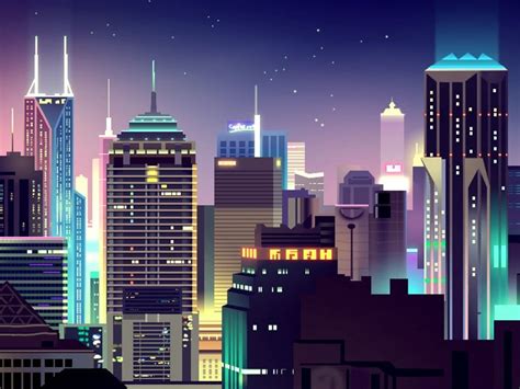 Neon city | City illustration, Urban art, Digital artist