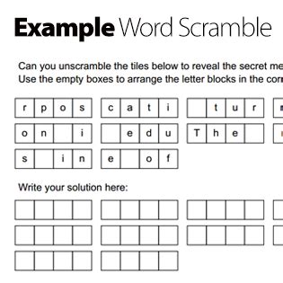 FREE Word Scramble Maker: Make your own word scramble!