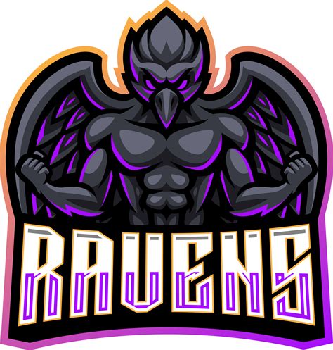 Raven esport mascot logo design By Visink | TheHungryJPEG