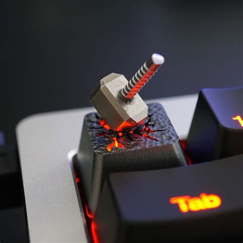 Thor Hammer Custom Keycap, 3D Metal Alloy, Backlit Keycap, Artisan ...