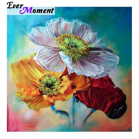 Ever Moment Diamond Paint 5D Beautiful Flowers Diamond Painting Full Square Picture Diamond ...