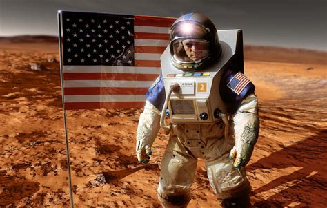 Astronaut On Mars With Us Flag, Artwork Photograph by Detlev Van Ravenswaay | Pixels