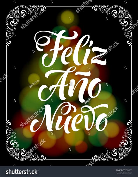 Happy New Year Spanish Feliz Ano Stock Vector 351386897 - Shutterstock