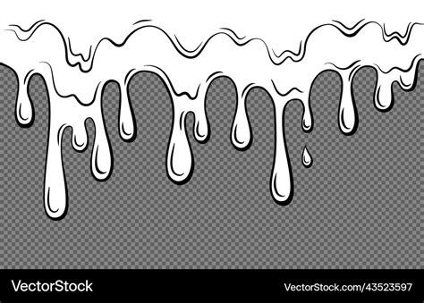 Dripping liquid outline on a transparent Vector Image