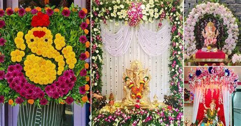 Ganpati Flower Decoration Ideas | Ganpati Bappa Decoration