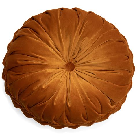 Round Pleated Velvet Decorative Pillow, 16" by Drew Barrymore Flower ...