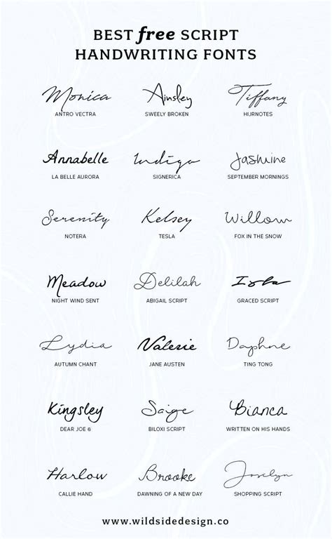 Best Free Handwriting Fonts On the Web | Curated By BrandGrx.com | Tattoo script, Handwriting ...