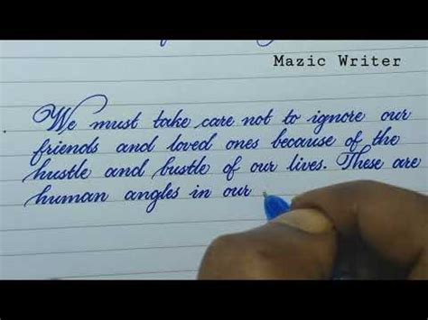 Beautiful cursive handwriting | how to write neat cursive writing - YouTube