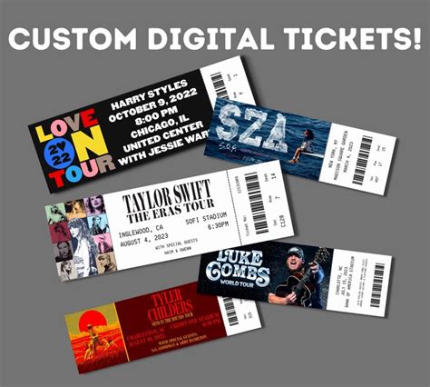 Custom Digital Concert Ticket Stub Merch Personalized Souvenir - Etsy