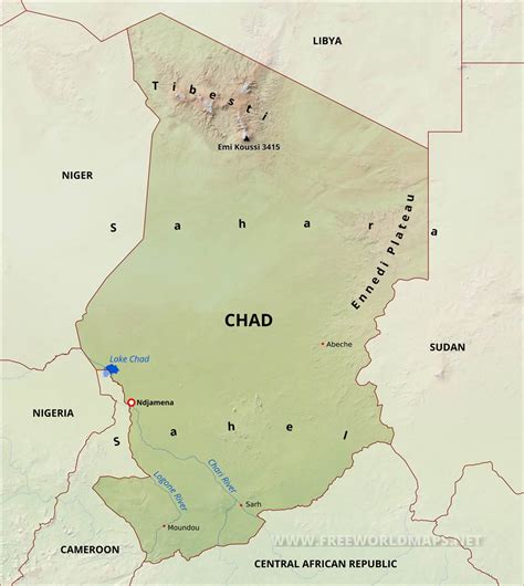 Chad Physical Map