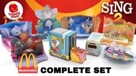 2021 Mcdonalds Sing 2 Movie Set of 7 Toys Happy meal McDonald's New ...