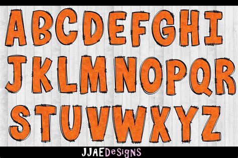 Pumpkin PNG Letters Halloween Sublimation Doodle Alphabet - Etsy