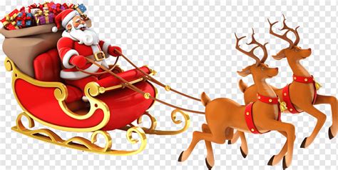 Santa Claus Reindeer Rudolph Sled, santa claus, png | PNGWing