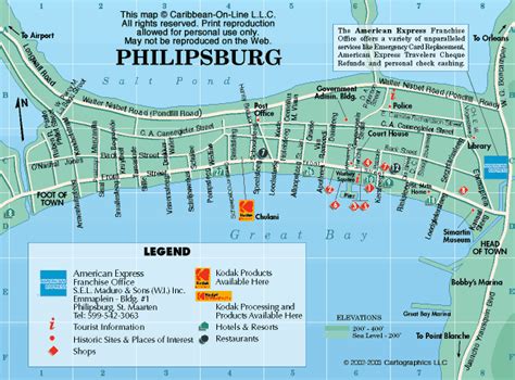 Philipsburg Map, St. Maarten