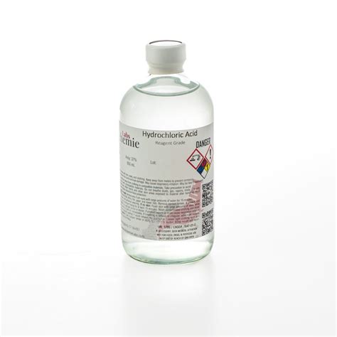 Hydrochloric Acid Reagent Grade 37% 480mL Alchemie Labs