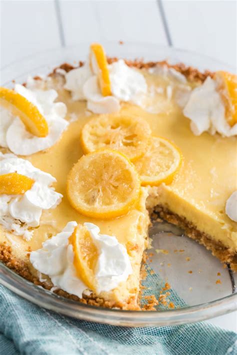 Creamy Lemon Pie with Candied Lemon Slices - Kylee Cooks