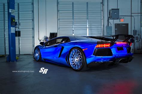 Electric Blue Aventador Gets Outrageous PUR Disc-Style Alloys - autoevolution