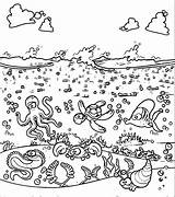 Free Underwater Scene Coloring Pages Download  sketch template