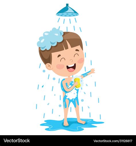 Kid having bath Royalty Free Vector Image - VectorStock