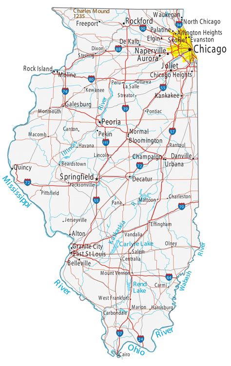 Printable Illinois Map With Cities