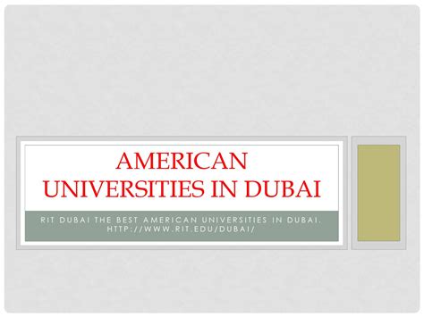 American universities in dubai by ritdubai - Issuu