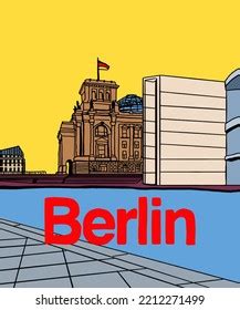 Vector Illustration Berlin City Skyline Annotations Stock Vector ...