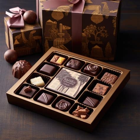 Premium Photo | A box of chocolates with a box of chocolates on it