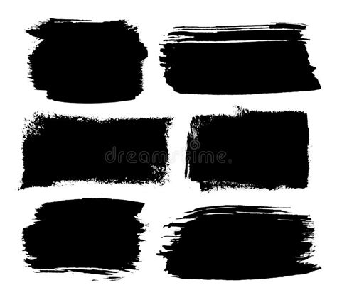 Set Of Black Ink Brush Strokes Stock Illustration - Illustration of ...